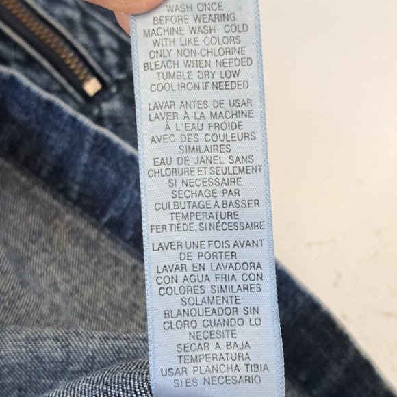 Vtg Casual Corner ANNEX Denim Skirt Womens 8 Blue Zip Pockets 21"L Cotton - Picture 9 of 9